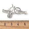 Brass Pave Clear Cubic Zirconia Fold Over Clasps KK-M320-18P-3