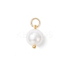 Shell Pearl Round Charms PALLOY-JF04476-01-3