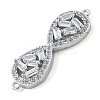 Rack Plating Brass Clear Cubic Zirconia Infinity Connector Charms KK-A234-036P-01-2