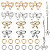 16Pcs 4 Style Bowknot Brass Micro Pave Clear Cubic Zirconia Charms DIY-DR0001-28-1