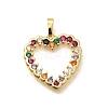 Rack Plating Brass Micro Pave Cubic Zirconia Pendants KK-L226-001G-11-1