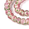 Handmade Lampwork Inner Flower Rondelle Beads Strands LAMP-T022-24J-3