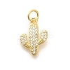 Brass Micro Pave Clear Cubic Zirconia Pendants KK-L225-032G-1