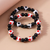 2Pcs Sport Resin Football Beaded Stretch Bracelets for Women Men FS-WG5AFC0-02-3