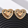 304 Stainless Steel Rhinestone Stud Earrings EJEW-K311-02G-1