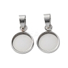 304 Stainless Steel Pendant Cabochon Settings STAS-L282-010P-03-1
