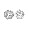 Clear Cubic Zirconia Flower Stud Earrings EJEW-N012-48P-1