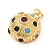 Brass Micro Pave Colorful Cubic Zirconia Pendants KK-I360-039G-2