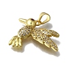 Rack Plating Brass Micro Pave Cubic Zirconia Pendants KK-G500-04A-G-2