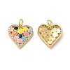Brass Micro Pave Clear Cubic Zirconia Pendants KK-E068-VB123-1