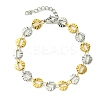 Ion Plating(IP) 304 Stainless Steel Round Link Bracelets for Women BJEW-A007-01GP-1
