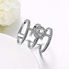 Brass Cubic Zirconia Hollow Three Loops Finger Rings For Party RJEW-BB16279-7P-6