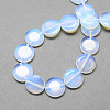 Smooth Flat Round Opalite Opal Stone Beads Strands G-S110-14mm-25-2