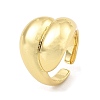 Rack Plating Brass Teardrop Open Cuff Rings for Women RJEW-G294-06G-1