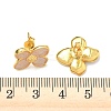 Flower Brass Enamel Stud Earrings EJEW-P341-03G-04-5