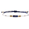 Bohemian Natural Lapis Lazuli & Glass Seed Bead Braided Bead Bracelets for Unisex OP0530-1-1