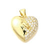 Brass Micro Pave Clear Cubic Zirconia Pendants KK-M297-26G-1