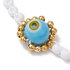 Handmade Lampwork Evil Eye & Glass Seed Beads Braided Bead Bracelets BJEW-MZ00090-5