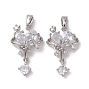 Brass Micro Pave Clear Cubic Zirconia Pendants KK-K360-10P-1