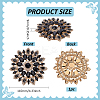 1Pc Flower Glass Rhinestone Cabochons Ornamenets Accessories FIND-FG0004-33D-2