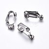 Tarnish Resistant 304 Stainless Steel Clip-on Earring Converters Findings STAS-O110-20P-4