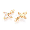Brass Micro Pave Clear Cubic Zirconia Pendants KK-T078-05G-02-2