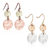 2 Pairs 2 Colors Retro Two Tone Alloy Flat Round Dangle Earrings for Women EJEW-AN0002-40-1
