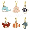 6Pcs Ocean Theme Alloy Enamel Pendant Decoration HJEW-YW00102-1