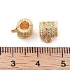 Brass Micro Pave Clear Cubic Zirconia Tube Bails KK-S394-06D-3