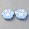 Paw Print Food Grade Eco-Friendly Silicone Focal Beads SIL-SZC0003-06D-1