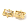 Brass Pave Clear Cubic Zirconia Connector Charms KK-P275-44G-2