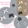30Pcs 3 Colors Star Iron Enamel Snap Hair Clips OHAR-SP0001-03-4