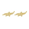 Brass Pave Clear Cubic Zirconia Connector Charms KK-E068-VB382-2