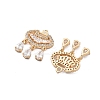 Brass Micro Pave Cubic Zirconia Pendants KK-B125-29G-2