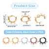 10 Pairs 5 Colors 304 Stainless Steel Hoop Earring Findings STAS-DC0011-06-2