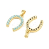 Brass Micro Pave Light Sky Blue Cubic Zirconia Pendants CU-CBABDE1-08G-2