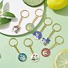 Water Plant Elf Series Alloy Enamel Pendant Keychains KEYC-JKC00600-2