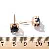 Square Brass Micro Pave Cubic Zirconin Stud Earrings EJEW-D318-03KCG-C-6
