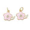 Brass Micro Pave Cubic Zirconia Pendants KK-P325-42G-1