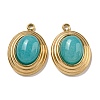 Natural Dark Turquoise Jade Dyed Pendants STAS-L025-007G-06-1