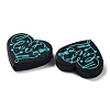 Food Grade Heart with Word Love Silicone Focal Beads SIL-NH0001-01C-2
