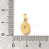 Ion Plating(IP) 304 Stainless Steel Micro Pave Cubic Zirconia Pendants STAS-H228-04G-05-3