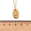 304 Stainless Steel Oval with Shell Shape Pendant Necklaces for Women NJEW-Z091-12G-5