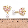 Brass Micro Pave Cubic Zirconia & ABS Imitation Pearl Pendants KK-T070-66B-3