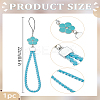 1Pc PU Leather Lanyard Wrist Strap Phone Flower Charms Straps AJEW-LP0005-03A-2