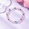 Synthetic Quartz Crystal & Natural & Dyed Malaysia Jade & Natural Magnesite Round Beaded Stretch Bracelets BJEW-JB12191-1