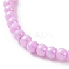 Opaque Acrylic & Brass Beaded Stretch Bracelets BJEW-JB09122-6