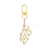 Brass Macrame Pouch Empty Stone Holder Pendant Decoration HJEW-JM03303-01-1