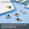 5Pcs 5 Colors Brass Micro Pave Cubic Zirconia Charms KK-FH0003-24-5