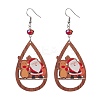 Christmas Printed Wood Dangle Earrings EJEW-JE06518-5